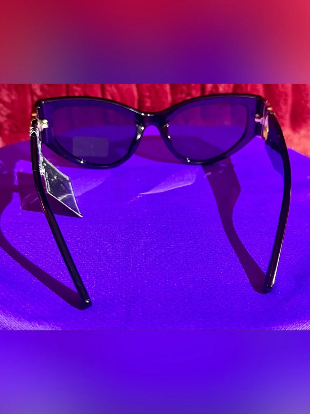True Religion Glossy Black Cat-Eye Sunglasses